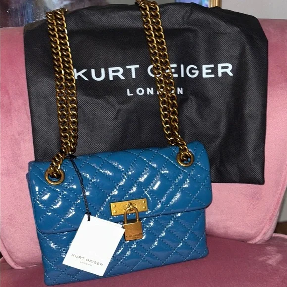 NWT Kurt Geiger London Mini Brixton Leather Lock Bag - Picture 3 of 5